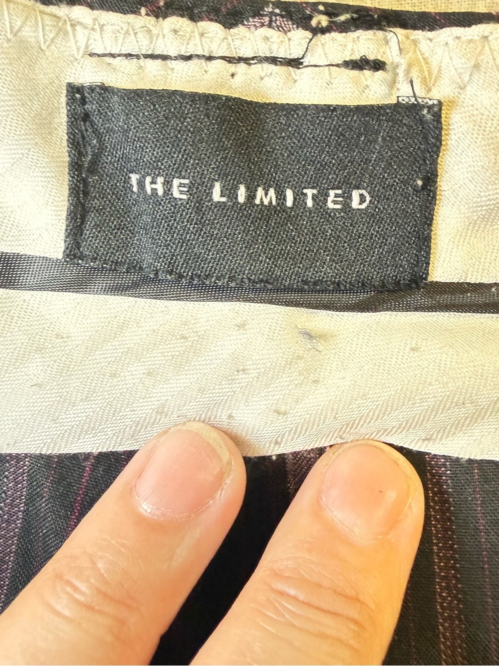 The Limited Black Pinstripe Wide-Leg Suit Pantsuit - Picture 12 of 16